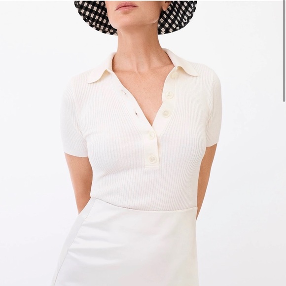 J. Crew Ivory Ribbed Polo - Picture 2 of 8
